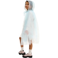 Blaue Kindercape mit glitzernden Punkten