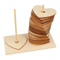 Holzset mit Herzbotschaften und Sockel - 50 Stück