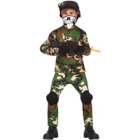 Kinderkostüm Militär mit Skelett-Halstuch