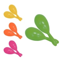 Farblich sortierte Maracas 19 cm - 2 Stück