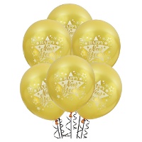 Goldene Latexballons für Silvester - 10 Stück