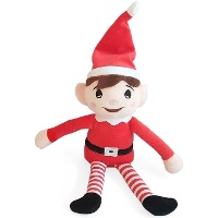 Plüschelf in Rot und Weiß, 25 cm