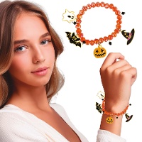 Halloween-Armband mit orangefarbenen Figuren