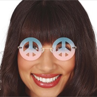 Rosa und blaue Hippie-Brille