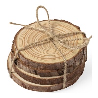 Untersetzer aus natürlichem Kiefernholz - 4 Stück