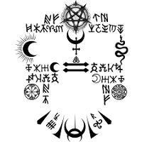 Satanisches temporäres Gesichtstattoo