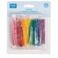 Set mit 7 Regenbogen-Streuseln - PME - 48 g