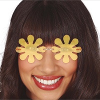 Gelbe Blumenbrille
