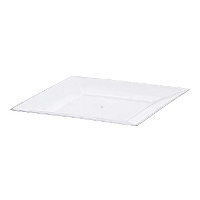 Transparenter quadratischer Teller, 20 cm - 1 Stück
