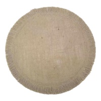 Tischtuch 38 cm Jute Fransen Tischset