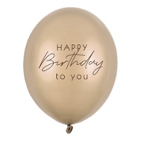 Metallic goldene Latexballons 'Happy Birthday', 30 cm - 50 Stück