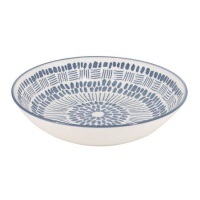 20,5 cm tiefe blau-grau gemusterte Schale