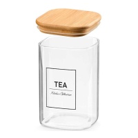 Borosilikatglasbehälter mit 1,2 L und Bambusdeckel Tea