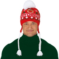 Rentier-Weihnachtsmütze mit Zöpfen