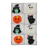 Halloween-Zuckerfiguren von Hexen und Katzen - Wilton - 8 Stück