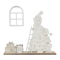 Holzszenenfigur mit Baum, Geschenken und Gnomen, 24 x 20,5 x 6,5 cm - Artis decor