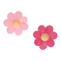 Rosa und fuchsia-farbene Veilchenblumen-Oblaten, 5,5 cm - FunCakes - 8 Stück