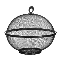 Obstschale aus Drahtgeflecht mit Deckel - 28,5 x 28,5 x 12 cm