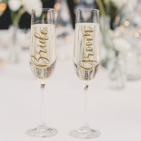 Hochzeitsaufkleber für Sektgläser 