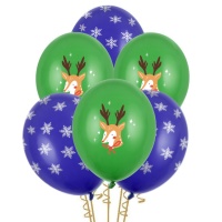 Fröhliche Weihnachten Latex-Ballons 30 cm - PartyDeco - 50 Stk.