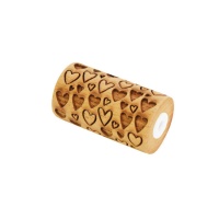 Mini-Holzprägerolle mit Herzen - Scrapcooking - 1 Stück