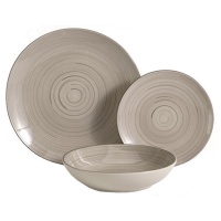 Graues Spiralmuster Geschirrset - 18 Teile