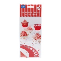Vintage Roses & Hearts Cupcake Wrappers - 12 Stück