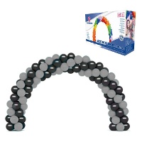 Schwarz-silberne Ballongirlande und Bogen, 2,5 m - 217 Teile