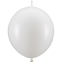 Metallisch weiße Verbindungslatexballons 28 cm - 20 Stück