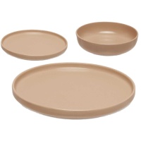 Steingut Geschirrset beige - 18 Teile