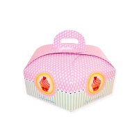 25 x 25 x 10 cm Schachtel für sechseckigen Kuchen mit Griff