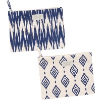 Flaches Ikat-Mäppchen in Blau 20 x 12 cm - 1 Stück