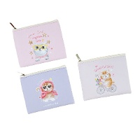 Geldbörse mit Fantasie-Katzenmotiven 12,5 x 10,5 cm - 1 Stück