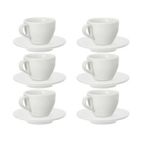 180 ml Kaffeebecher mit Porzellanuntertasse - 6 Services