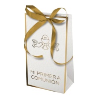 Geschenkbox 12,5 x 6,5 x 4,3 cm mit goldener Kommunionsschleife - 2 Stück