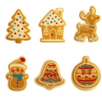Weiße Weihnachts-Schokoladenfiguren - 48 Stück