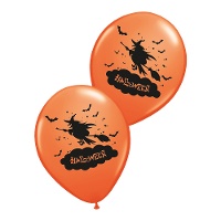 Halloween Hexen-Latexballons in Orange, 30 cm - 6 Stück