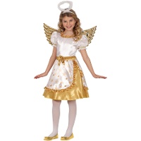 Kinderkostüm goldener und weißer Engel