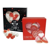 Schachtel mit Marshmallows und assortierten Herzgummibonbons, 50 g - 1 Einheit