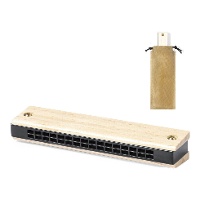 Natürliche Holzharmonika mit Tasche - 1 Einheit