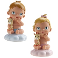Figur für die Tauftorte eines Babys mit Plüschtier