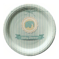 Vintage?Elefanten?Pappteller, 18 cm - 8 Stück