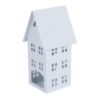 19 x 9 cm Kerzenhalter aus Metall in Form eines Hauses