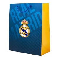 Geschenktasche von Real Madrid in Blau und Gelb, 32 x 26 x 12 cm