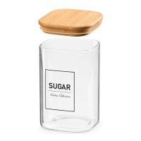 Borosilikatglasbehälter 1,2 L mit Bambusdeckel Sugar
