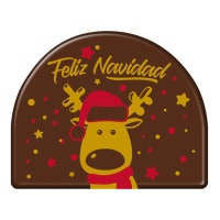 Zartbitterschokolade Frohe Weihnachten mit Rentierschild - 42 Stück.