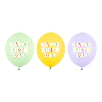 30 cm Happy Birthday-Multicolor-Latexballons - 50 Stück