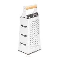 Multifunktionale Edelstahl-Reibe mit Bambusgriff, 25 cm