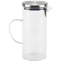 Krug aus klarem Glas mit 1,4 L und silbernem Deckel