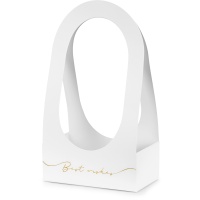 Papierblumenkorb Best Wishes, 38,5 cm